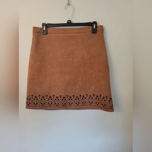 Mi Ami fully lined zipup suede feels polyester skirt size M